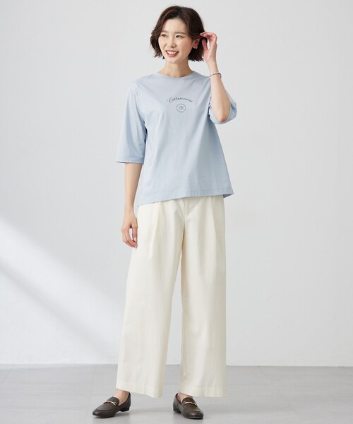 J.PRESS(ジェイプレス)の「【洗える】セルロースリネンストレッチ タックワイドパンツ(その他パンツ・レディース・グレー系/ホワイト系/ベージュ系/ネイビー系・11/9/7)」の13枚目の写真