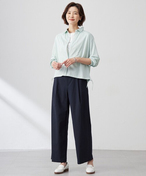 J.PRESS(ジェイプレス)の「【洗える】セルロースリネンストレッチ タックワイドパンツ(その他パンツ・レディース・グレー系/ホワイト系/ベージュ系/ネイビー系・11/9/7)」の16枚目の写真