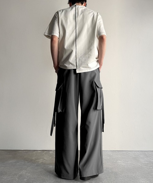 Classical Origin（クラシカルオリジン）の「ビッグポケット付きパラシュートワイドスラックス／Big Pocket Parachute Wide Trousers（カーゴパンツ・メンズ・ブラック/チャコール・SMALL/MEDIUM/LARGE）」の13枚目の写真