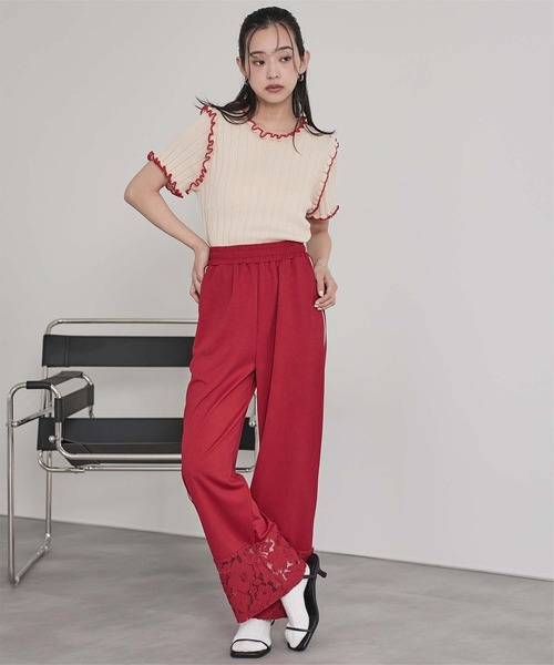 miette（ミエット）の「レース切替トラックパンツ（その他パンツ・レディース・ブラック/オフホワイト/レッド・FREE）」の20枚目の写真