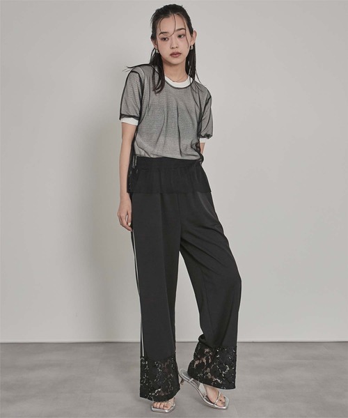 miette（ミエット）の「レース切替トラックパンツ（その他パンツ・レディース・ブラック/オフホワイト/レッド・FREE）」の13枚目の写真