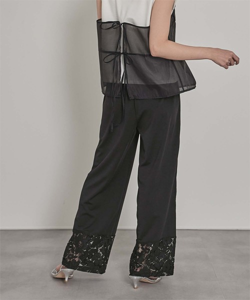 miette（ミエット）の「レース切替トラックパンツ（その他パンツ・レディース・ブラック/オフホワイト/レッド・FREE）」の15枚目の写真