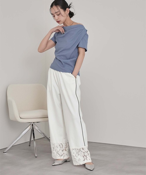 miette（ミエット）の「レース切替トラックパンツ（その他パンツ・レディース・ブラック/オフホワイト/レッド・FREE）」の10枚目の写真