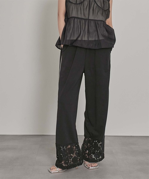 miette（ミエット）の「レース切替トラックパンツ（その他パンツ・レディース・ブラック/オフホワイト/レッド・FREE）」の16枚目の写真