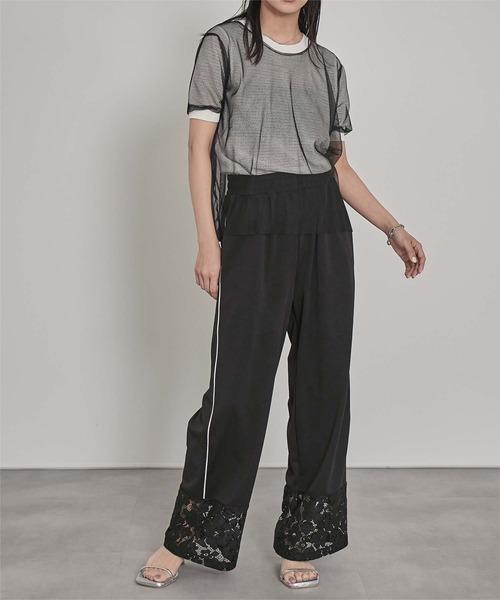 miette（ミエット）の「レース切替トラックパンツ（その他パンツ・レディース・ブラック/オフホワイト/レッド・FREE）」の18枚目の写真