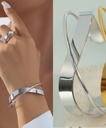 L LABEL（エルラベル）の「ダブルラインクロスバングル（バングル/リストバンド）」