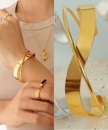 L LABEL（エルラベル）の「ダブルラインクロスバングル（バングル/リストバンド）」