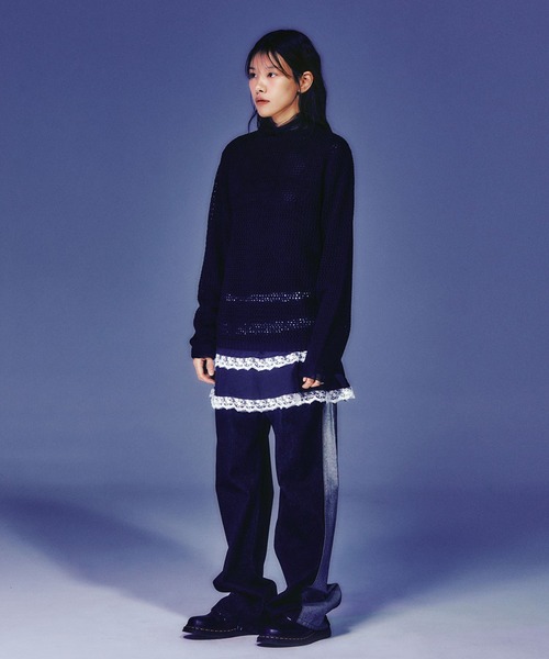 ニット セーター A'GEM/9 × .kom 「NICE GHOST CLUB/ナイスゴーストクラブ」3STARS L/S KNIT TEE/スリー A'GEM/9 × .kom 『NICE GHOST CLUB/ナイスゴーストクラブ