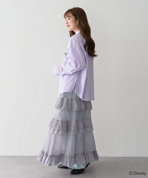 Disney（ディズニー）の「ミッキー＆フレンズ/ストライプシャツ（シャツ/ブラウス・レディース・ピンク系その他・FREE）」の4枚目の写真