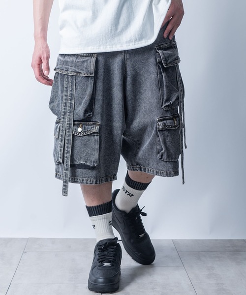 d.i.a. ラビットファー付きデニムパンツ 25 ヴィンテージライクブラスト バレルシルエットカーブデニム