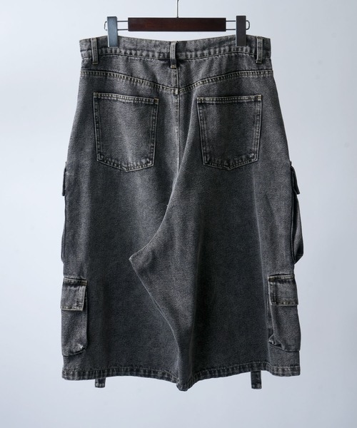 Starting Over(スターティングオーバー)の「vintage like loose fit denim techno half pants/ヴィンテージ ライク ルーズフィット デニム テクノ ハーフ パンツ(デニムパンツ・メンズ・ブルー/ブラック・XL/L/M)」の4枚目の写真