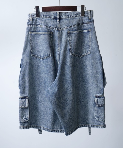 Starting Over(スターティングオーバー)の「vintage like loose fit denim techno half pants/ヴィンテージ ライク ルーズフィット デニム テクノ ハーフ パンツ(デニムパンツ・メンズ・ブルー/ブラック・XL/L/M)」の5枚目の写真