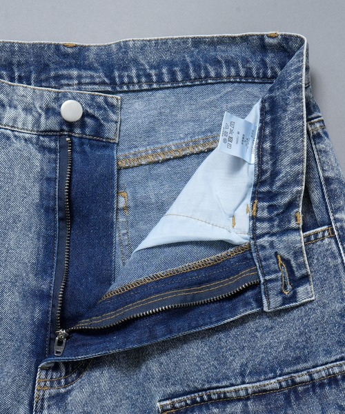 Starting Over(スターティングオーバー)の「vintage like loose fit denim techno half pants/ヴィンテージ ライク ルーズフィット デニム テクノ ハーフ パンツ(デニムパンツ・メンズ・ブルー/ブラック・XL/L/M)」の7枚目の写真