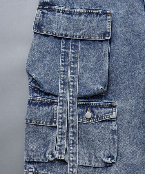 Starting Over(スターティングオーバー)の「vintage like loose fit denim techno half pants/ヴィンテージ ライク ルーズフィット デニム テクノ ハーフ パンツ(デニムパンツ・メンズ・ブルー/ブラック・XL/L/M)」の10枚目の写真