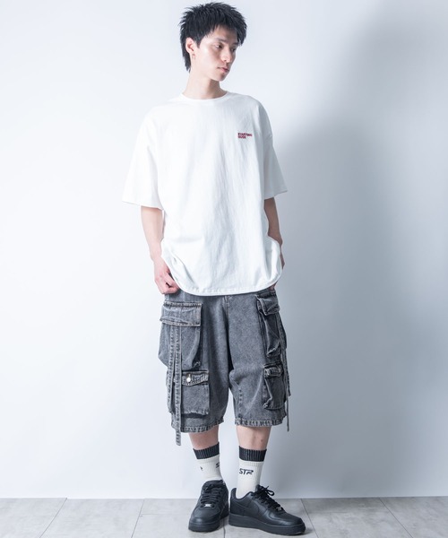Starting Over(スターティングオーバー)の「vintage like loose fit denim techno half pants/ヴィンテージ ライク ルーズフィット デニム テクノ ハーフ パンツ(デニムパンツ・メンズ・ブルー/ブラック・XL/L/M)」の21枚目の写真