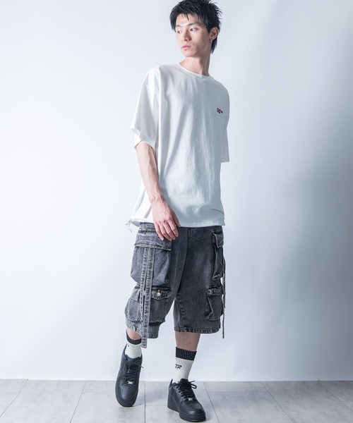 Starting Over(スターティングオーバー)の「vintage like loose fit denim techno half pants/ヴィンテージ ライク ルーズフィット デニム テクノ ハーフ パンツ(デニムパンツ・メンズ・ブルー/ブラック・XL/L/M)」の22枚目の写真