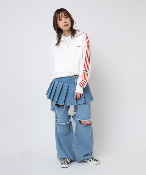 RNA(アールエヌエー)の「M2413 ハーフZIPトラックプルオーバー(Tシャツ/カットソー・レディース・ホワイト/グリーン/ブルー・MEDIUM)」の10枚目の写真