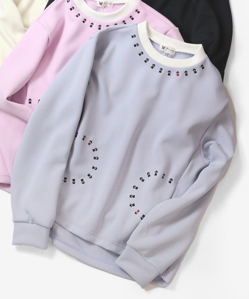 Picone CLUB(ピッコーネクラブ)の「ピコ刺繍ダンボールプルオーバー(スウェット・レディース・ピンク/ブラック/ライトブルー/ベージュ・S/L/M)」の1枚目の写真