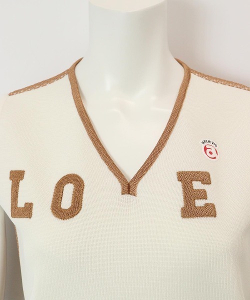 archivio(アルチビオ)の「<LADIES>"LOVE"バックメッシュベスト(ベスト・レディース・ネイビー/ホワイト×ネイビー/ホワイト×ブラウン・S/M)」の10枚目の写真