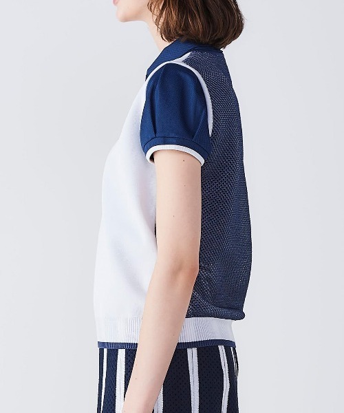 archivio(アルチビオ)の「<LADIES>"LOVE"バックメッシュベスト(ベスト・レディース・ネイビー/ホワイト×ネイビー/ホワイト×ブラウン・S/M)」の22枚目の写真