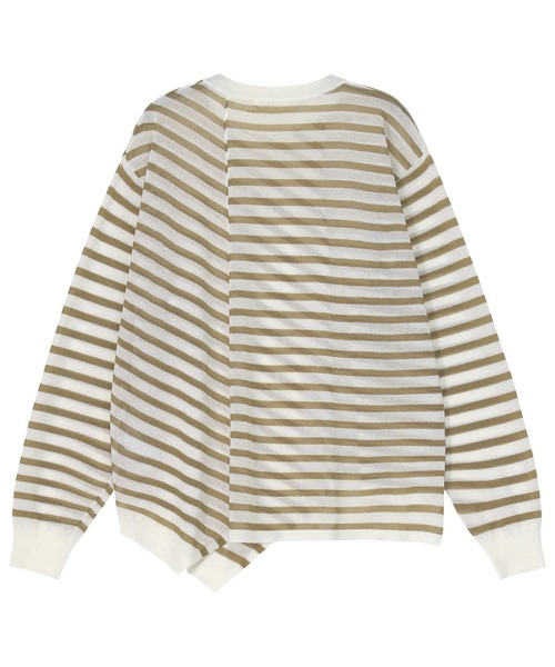 ZUCCa（ズッカ）の「シアーボーダー / ニット / (O)（ニット/セーター・レディース・グリーン/ブラック/ベージュ・M size）」の5枚目の写真