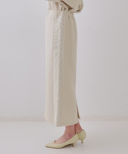 OPAQUE.CLIP（オペークドットクリップ）の「キルトジャカードナロースカート/セットアップ対応【洗濯機洗い可】（スカート・レディース・ホワイト/ライトベージュ・38/40/42）」の12枚目の写真