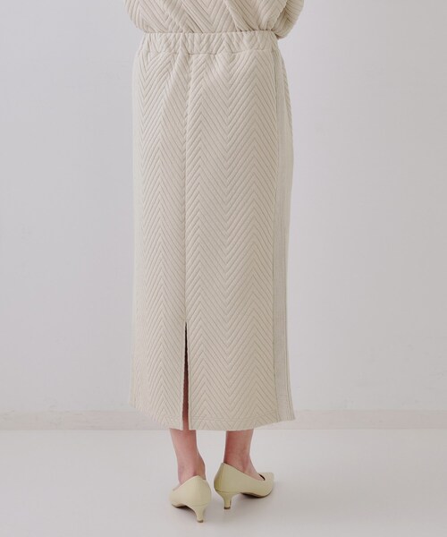 OPAQUE.CLIP（オペークドットクリップ）の「キルトジャカードナロースカート/セットアップ対応【洗濯機洗い可】（スカート・レディース・ホワイト/ライトベージュ・38/40/42）」の13枚目の写真