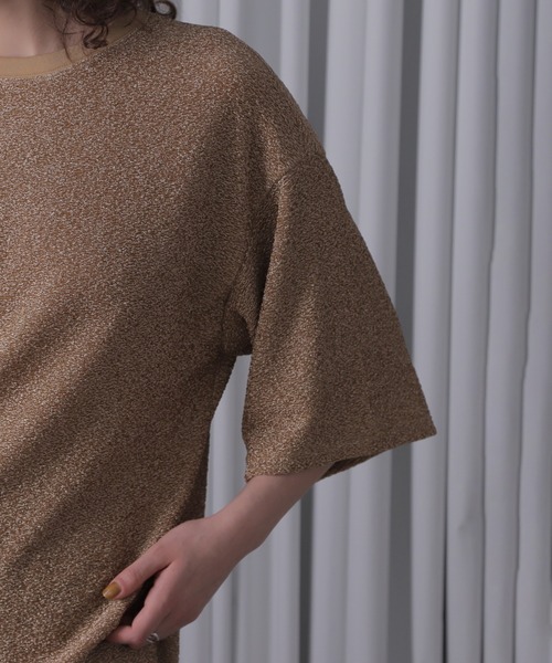 ROSE BUD(ローズバッド)の「(CREOLME)シャイニービッグTシャツ(Tシャツ/カットソー・レディース・ゴールド/ネイビー・ONE SIZE)」の17枚目の写真