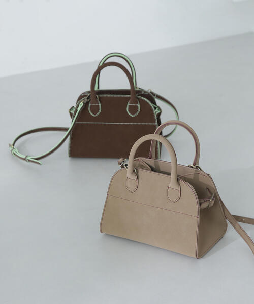 NATURAL BEAUTY BASIC（ナチュラルビューティーベーシック）の「◇【Oggi掲載】ヴィンテージライクハンドバッグ（ハンドバッグ・レディース・キャメル/ベージュ・ﾌﾘ-）」の2枚目の写真