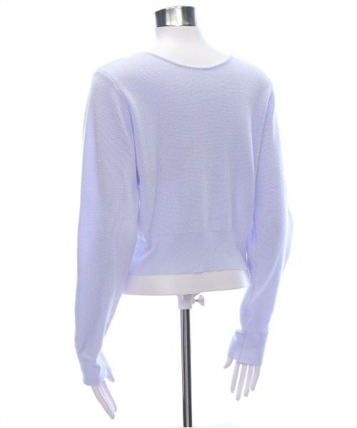 CLEAR BASIC（クリアベーシック）の「ボートネックベーシックニットトップス[春ニット オフィスカジュアル 着回し抜群 大人 カジュアル]（ニット/セーター・レディース・ブラック/ミント/ラベンダー/オフホワイト・F）」の11枚目の写真