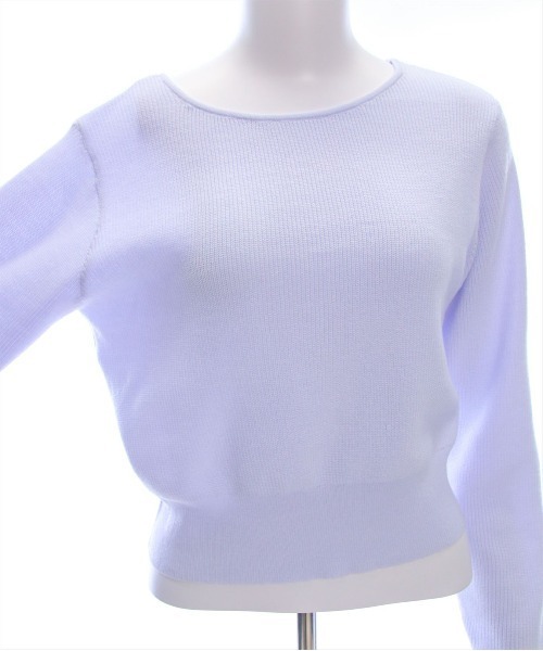 CLEAR BASIC（クリアベーシック）の「ボートネックベーシックニットトップス[春ニット オフィスカジュアル 着回し抜群 大人 カジュアル]（ニット/セーター・レディース・ブラック/ミント/ラベンダー/オフホワイト・F）」の17枚目の写真