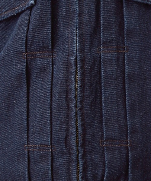 LURAKU（ルラク）の「【LURAKU】Leather Collar Zip-Up Denim Jacket / 襟レザージップアップデニムジャケット｜SETUP対応（デニムジャケット・メンズ・ブラック/ネイビー・LARGE/MEDIUM/SMALL）」の11枚目の写真