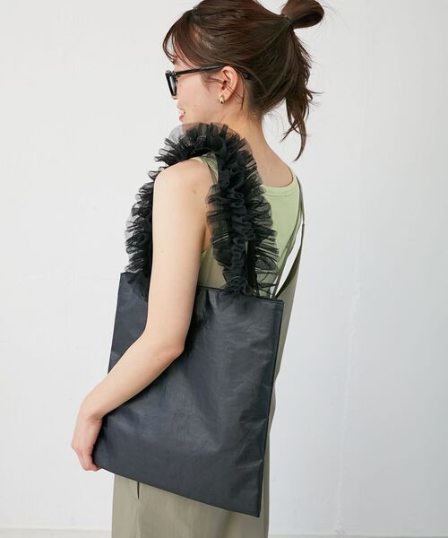 le.coeur blanc（ルクールブラン）の「チュールハンドルトート（トートバッグ・レディース・ブラック/ベージュ・FREE）」の7枚目の写真