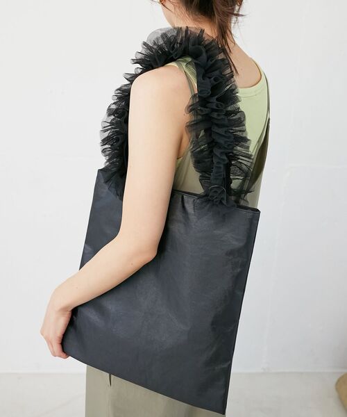 le.coeur blanc（ルクールブラン）の「チュールハンドルトート（トートバッグ・レディース・ブラック/ベージュ・FREE）」の8枚目の写真