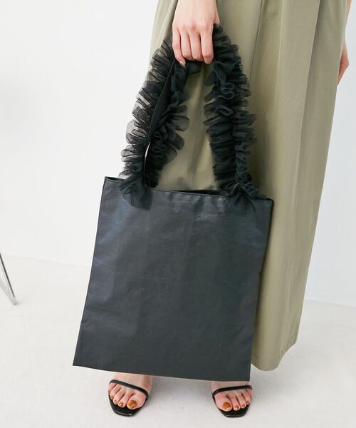 le.coeur blanc（ルクールブラン）の「チュールハンドルトート（トートバッグ・レディース・ブラック/ベージュ・FREE）」の9枚目の写真