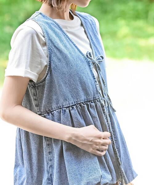 rps(アールピーエス)の「裾バルーン前リボンデニムベスト(ベスト・レディース・ブラック/サックスブルー/ブルー・フリー)」の18枚目の写真