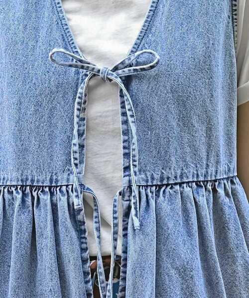 rps(アールピーエス)の「裾バルーン前リボンデニムベスト(ベスト・レディース・ブラック/サックスブルー/ブルー・フリー)」の21枚目の写真