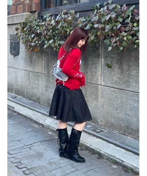 ラグアジェム　スタッズジュエルデニムスカート LAGUA GEM | STUDS JEWEL デニムスカート (スカート ) |SHEL