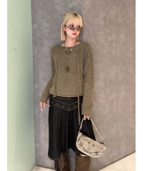 LAGUA GEM | STUDS JEWEL デニムスカート (スカート ) |SHEL
