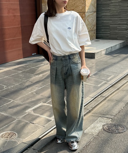 Dickies(ディッキーズ)の「【Dickies】ワンポイント プリントTシャツ 別注 5222-TTMDK1(Tシャツ/カットソー・レディース・ホワイト/ブラック系1/グレー系1/グレー/ホワイト系1/ブラック・XS/S/M/L/LL)」の12枚目の写真