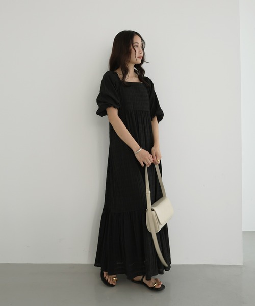 あおい【美品】ヒューマンウーマン シアーチェック ロングワンピース あおい【美品】ヒューマンウーマン シアーチェック ロング