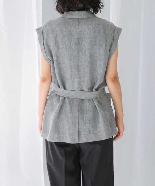 URBAN RESEARCH ROSSO WOMEN（アーバンリサーチ　ロッソ）の「リネンミドルジレ（ベスト・レディース・ブラック系その他・FREE）」の17枚目の写真