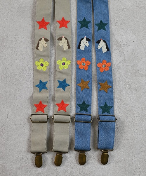 MARKEY'S(マーキーズ)の「シシュウサスペンダー(サスペンダー・キッズ・ブルー/ベージュ・S/M)」の3枚目の写真