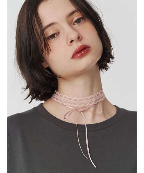 jouetie(ジュエティ)の「レースリボンチョーカー(チョーカー・レディース・ブラック/ピンク/オフホワイト・FREE)」の4枚目の写真