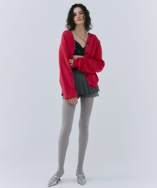 JOSE MOON(ジョゼムーン)の「MOON POINT KNIT CARDIGAN/ムーンポイントニットカーディガン(カーディガン/ボレロ・レディース・グレー/ブラック/ホワイト/ピンク・FREE)」の7枚目の写真