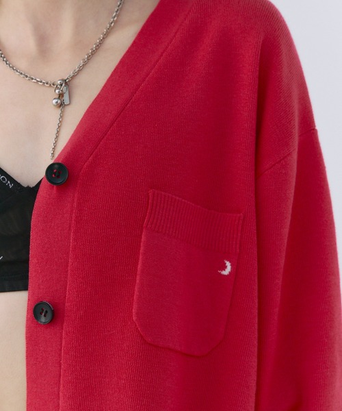 JOSE MOON(ジョゼムーン)の「MOON POINT KNIT CARDIGAN/ムーンポイントニットカーディガン(カーディガン/ボレロ・レディース・グレー/ブラック/ホワイト/ピンク・FREE)」の17枚目の写真