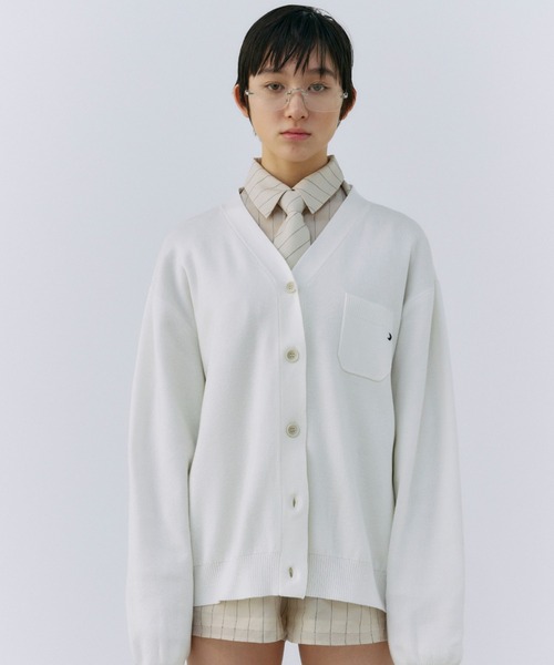 JOSE MOON(ジョゼムーン)の「MOON POINT KNIT CARDIGAN/ムーンポイントニットカーディガン(カーディガン/ボレロ・レディース・グレー/ブラック/ホワイト/ピンク・FREE)」の6枚目の写真