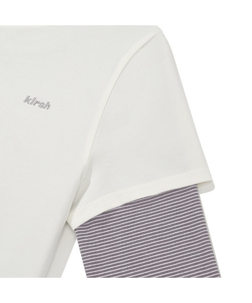 tシャツ KIRSH STRIPE LAYERED T-SHIRT 2PACK キルシー ストライプ レイヤード Tシャツ レディース KIRSH STRIPE LAYERED T-SHIRT 2PACK キルシー ストライプ