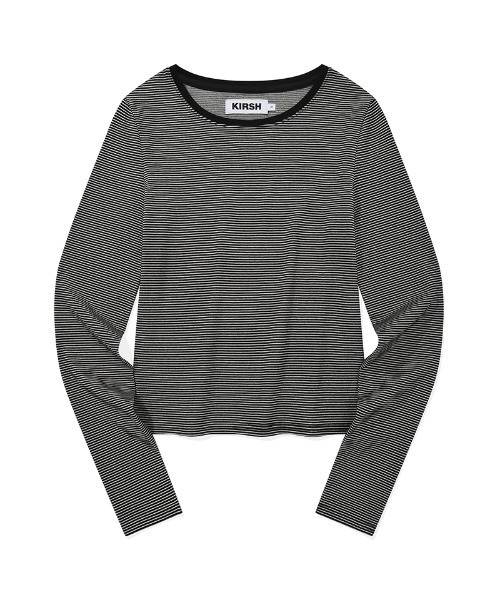 [KIRSH] STRIPE LAYERED T-SHIRT 2PACK★Tシャツ MUSINSA公式 | KIRSH Striped Layered T-Shirt Two Pack [Black]
