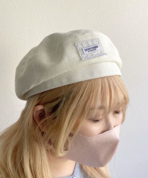 LAC-VERT（ラック・ヴェール）の「レースタグベレー帽（キャップ・レディース・オフホワイト/ブラック・FREE）」の3枚目の写真